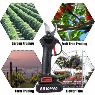 88V 18000MAH Cordless Electric Pruning Shears Scissor 40mm Pruner With Battery