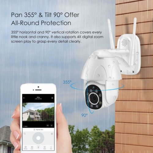 1080P HD Smart WiFi IP Camera CCTV PTZ Home Security Outdoor Wireless IR Cam