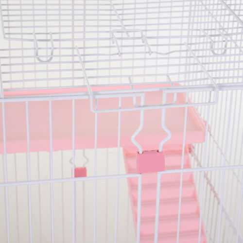 4-Level Hamster or Small Animal Hutch/Cage, Pink, 43.25&quot; H 842525145275