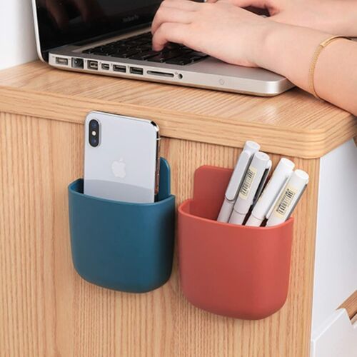 TV Case Plug Holder Phone Remote Control Storage Box Wall Mounted Organizer