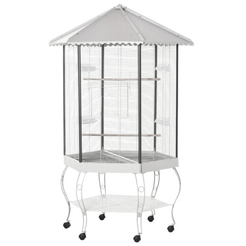 Parrot Bird Cage Macaw Aviary Cockatoo Finch Parakeet Pet Supplies Stand Wheels