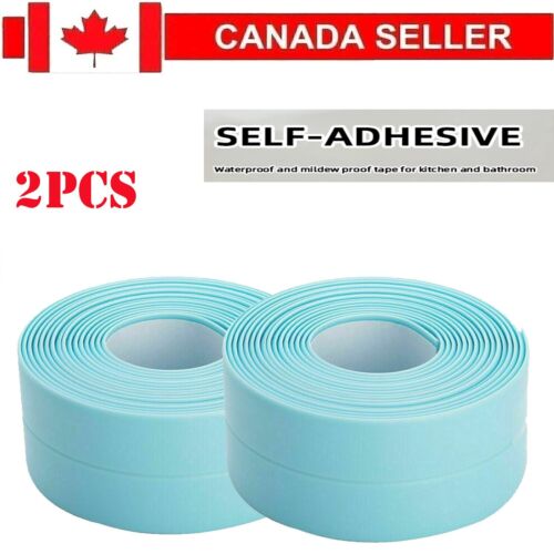 2Pcs Self Adhesive Caulk Sealing Strip Tape For Kitchen Sink Toilet Bathroom