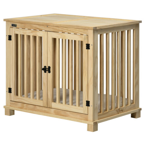 Dog Crate End Table, Wooden Puppy Crate Indoor Use for Small Medium Dogs