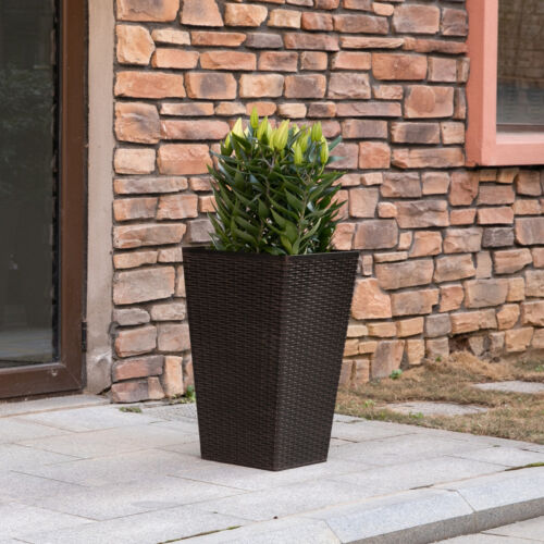 Set of 3 Tall Planters Outdoor &amp; Indoor Flower Pot Set Decorative Container