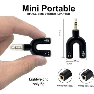 4 Position Pole 3.5mm Stereo Splitter Audio to Mic Headset Jack Plug Y Adapter