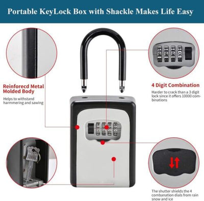 Wall Mounted High Security Steel Storage 4 Digit Key Box With Combination LockCA