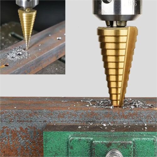 Titanium Plated Step Drill Bit High Speed Steel Hole Cutter Wood Metal Drill Bit