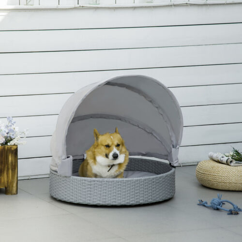 Small Outdoor Dog Bed with Shade, Collapsible Canopy Small Dog Bed, Puppy Bed 196393257388