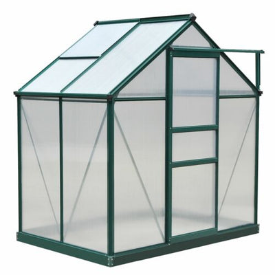 Outsunny 6.2&apos; x 4.3&apos; x 6.6&apos; Walk-In Green House Polycarbonate Greenhouse for