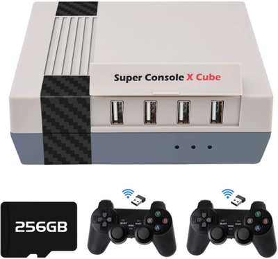 117,000+ Video Games,kinhank Retro Game Console 256GB,Super Console X Cube Game