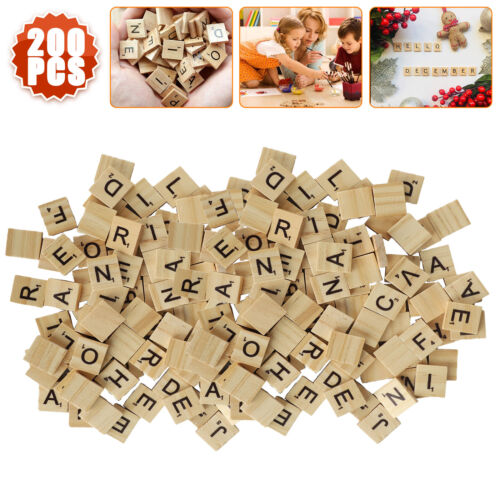400pcs Wooden Alphabet Letter Crafts Wooden Tiles Decorations For DIY Home Event