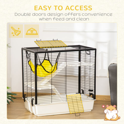 Small Animal Cage with Easy-Grip Handles, Metal Chinchilla Cage, Hedgehog Cage 196393257494