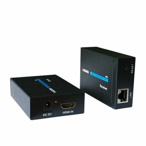 1080P 60M HDMI Extender by cat6/5e over RJ45 Ethernet FHD 2x Power Adapter NEW K