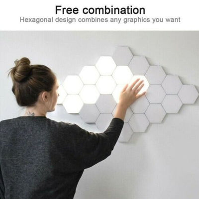 5PCS LED Night Lights Creative Art Honeycomb Modular Assembly Touch Night Light