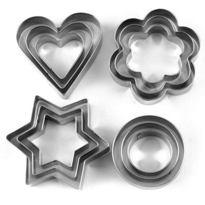 NEW4 Different Shapes &amp; 3 Sizes Durable 12 Pcs Cookie Cutter Set For pastry