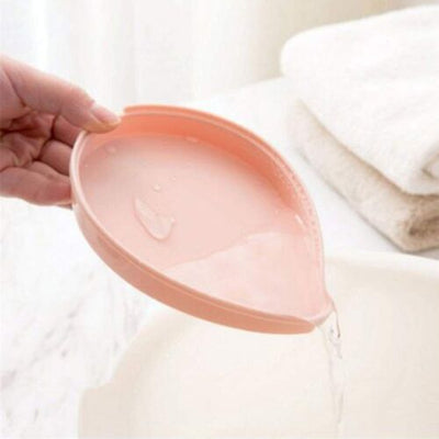 Soap Dish Holder Self Draining Leaf Shape Bar Soap Saver Suction Cup Bathroom CA