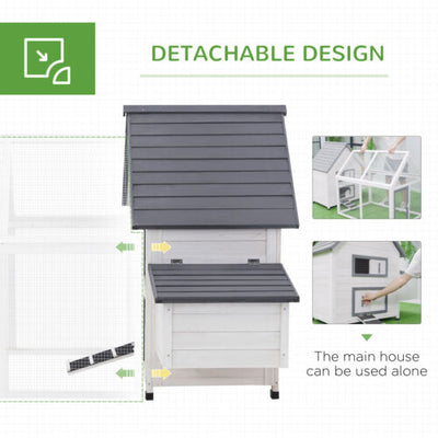 65&quot; Wood Backyard Chicken Coop Poultry House w/ Nesting Box/Ramp/Run 842525131223