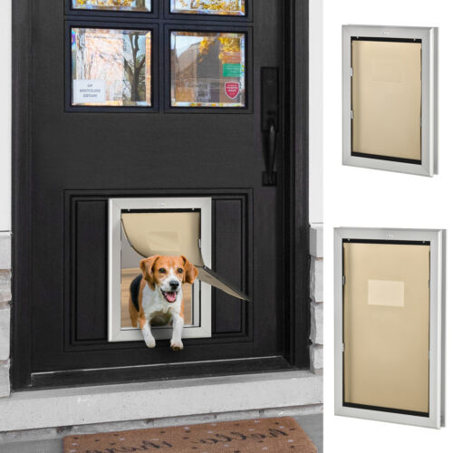 2 Way Locking Pet Door, Aluminium Cat Flap, w/ Magnetic Closure