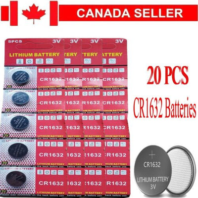 20 Pack Panasonic CR1632, BR1632, ECR1632, 3V Lithium Button Cell Battery