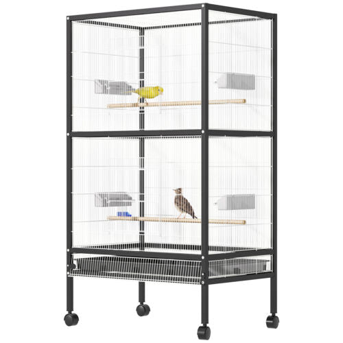 Large Bird Parrot Cage Play Top Finch Macaw Cockatoo House Pet Supply w/ Wheels