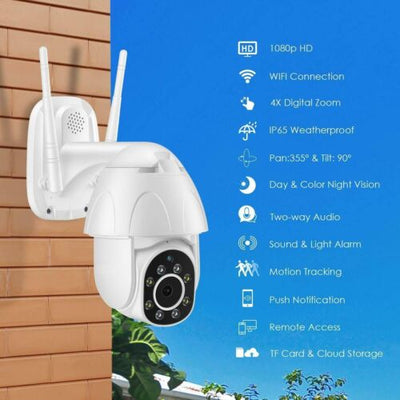 1080P HD Smart WiFi IP Camera CCTV PTZ Home Security Outdoor Wireless IR Cam
