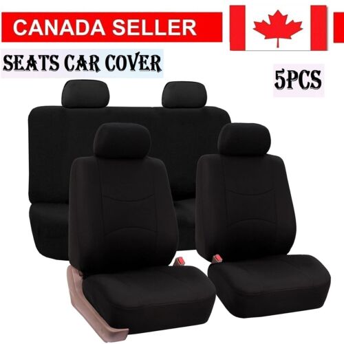 title" content="5 PCS Full Car Seat Cover Set Fits Faux Leather Interior w/Headrest Covers CA"