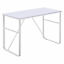 Glass Top Writing Desk Working Station Computer Table for Home, Office, White