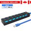 USB 3.0 Hub 7 Port Distributor with Independent Led on/Off Switch For Computer