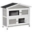 48&quot; 2-Level Rabbit Hutch Wooden Bunny House, Multidoor Habitat Cage w/ Ramp Tray 842525158572