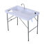 31.9&quot; Folding Table Camping BBQ Fishing Table with Faucet and Sinks Portable