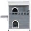 2-Story Cat House, Balcony, Large Ventilated Living Pet Hutch for Rabbits, Dogs 842525149563