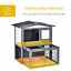 Wood Small Animal Outside Pet Housing Unit with Optional Open Roof and Doors