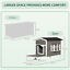 Wood Luxury Raised Outdoor Indoor Dog Cage Cat House with Balcony Grey 842525131209