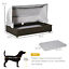 Wicker Dog House, Elevated Pet Sofa, w/ Washable Cushion, Foldable Roof ,Coffee 196393257395