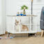 Wooden Dog Crate with Surface, Stylish Pet Kennel, Magnetic Doors, Grey 196393066478