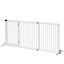 Adjustable Wooden Pet Gate, Freestanding Dog Fence Lockable Doorway, Hall, White 196393070840