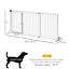 Adjustable Wooden Pet Gate, Freestanding Dog Fence Lockable Doorway, Hall, White 196393070840