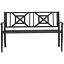 Steel Garden Bench Outdoor Patio Bench for Lawn Deck Yard Porch Entryway Black