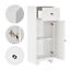 White Bathroom Storage Cabinet Unit with 1 Drawer, 1 Door and Adjustable Shelf