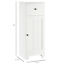 White Bathroom Storage Cabinet Unit with 1 Drawer, 1 Door and Adjustable Shelf