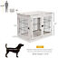 26&apos;&apos; Wooden Dog Cage Pet Crate Tabletop Metal Wire Small Animal, White