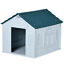 Plastic Dog House for Medium Dogs, Puppy Shelter Kennel w/ Door Opening, Blue