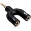 4 Position Pole 3.5mm Stereo Splitter Audio to Mic Headset Jack Plug Y Adapter