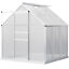 6&apos; x 6&apos; Polycarbonate Walk-in Garden Greenhouse Kit w/ Sliding Door, Clear