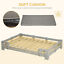 Large Dog Bed with Soft Sponge Cushion, Wood Dog Bed w/ Roomy Surface Gray 196393252741