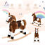 Kid Plush Rocking Horse Ride-on Baby Girl Toy Pony w/ Realistic Sound Brown