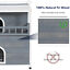 2-Story Cat House, Balcony, Large Ventilated Living Pet Hutch for Rabbits, Dogs 842525149563