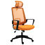 Mesh Office Chair High Back Swivel Task Chair w/ Rotate Headrest, Orange