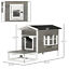 Wood Luxury Raised Outdoor Indoor Dog Cage Cat House with Balcony Grey 842525131209