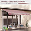 11&apos; x 10&apos; Retractable Awning Fabric Replacement UV Protection Canopy Red &amp; White